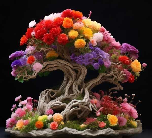 金石鲜花交融，盆景艺术新境,金石之韵，鲜花之彩—探索鲜花盆景的独特魅力,养护,鲜花盆景,生机,第1张
