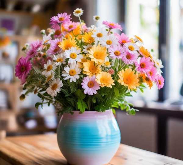 春意盎然，小雏菊盆景点亮家居画卷,春意盎然，小雏菊鲜花盆景点缀家居之美——图赏,养护,生机,鲜花盆景,第1张