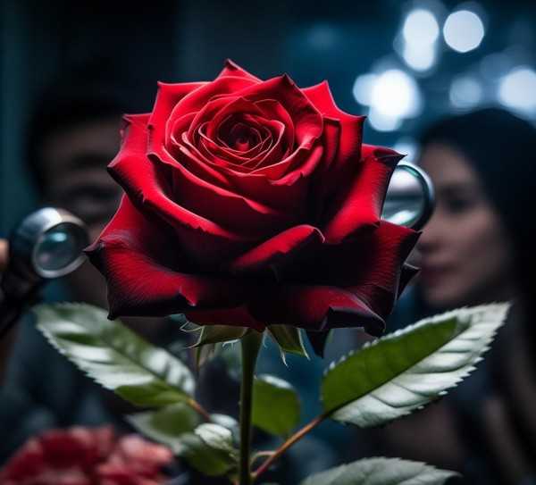 花朵变色之谜，玫瑰花变黑探究记,玫瑰花变黑发之谜，揭秘花朵颜色变化的秘密,玫瑰,第1张