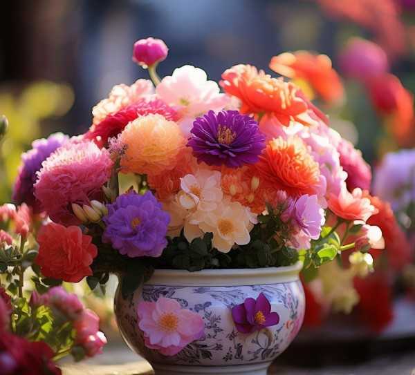 瞬间绽放，盆景鲜花美图鉴赏,赏心悦目，鲜花盆景之美，尽在这一瞬间的惊艳图片欣赏,生机,鲜花盆景,冬日暖阳,第1张
