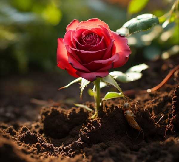泥土中的玫瑰花存活时间探究,玫瑰花放泥土里多久，揭秘植物生存的秘密,养护,玫瑰,生长习性,第1张